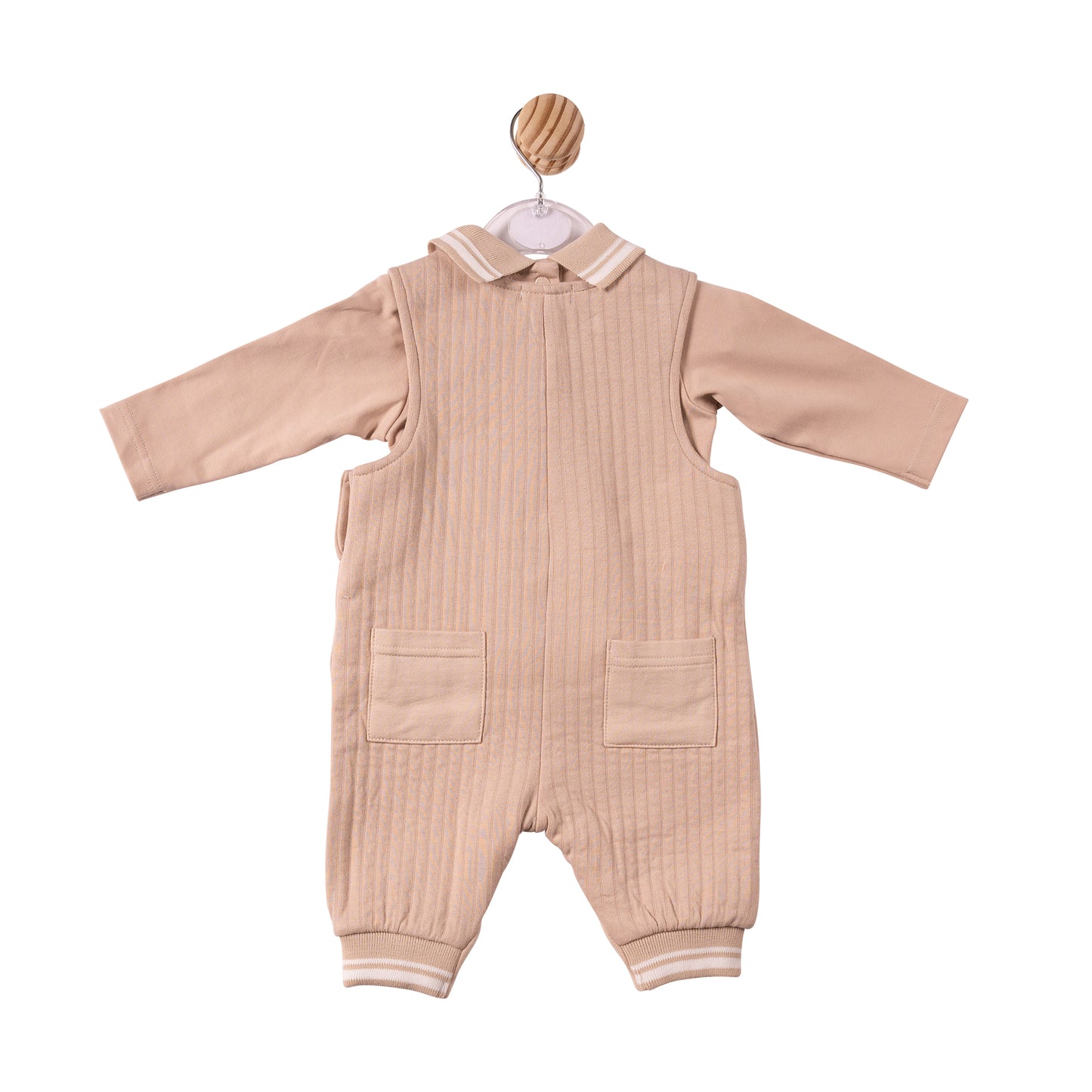 MB7336A - Top & Dungaree- Beige - Drop Needle/French Terry - Pre Order