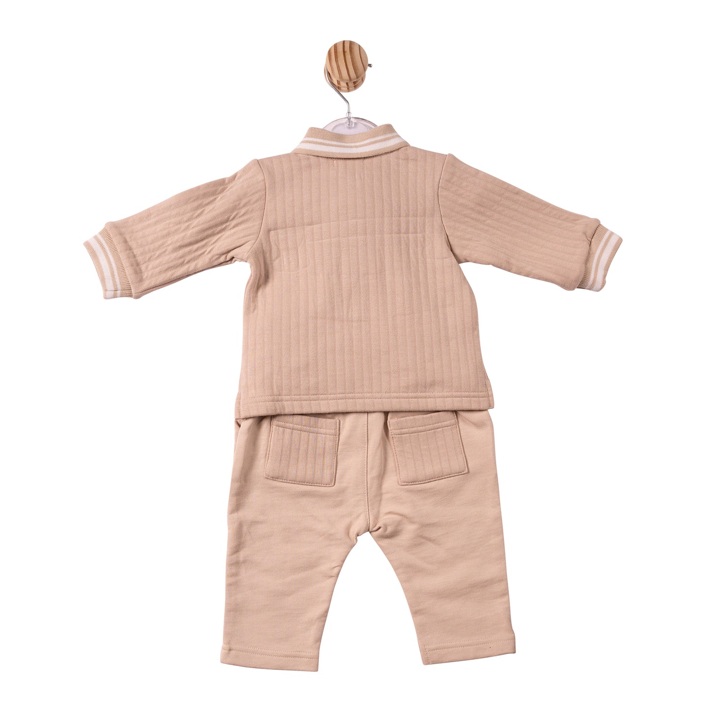 MB7338A - Polo & Trouser - Beige - Drop Needle/French Terry - Pre Order