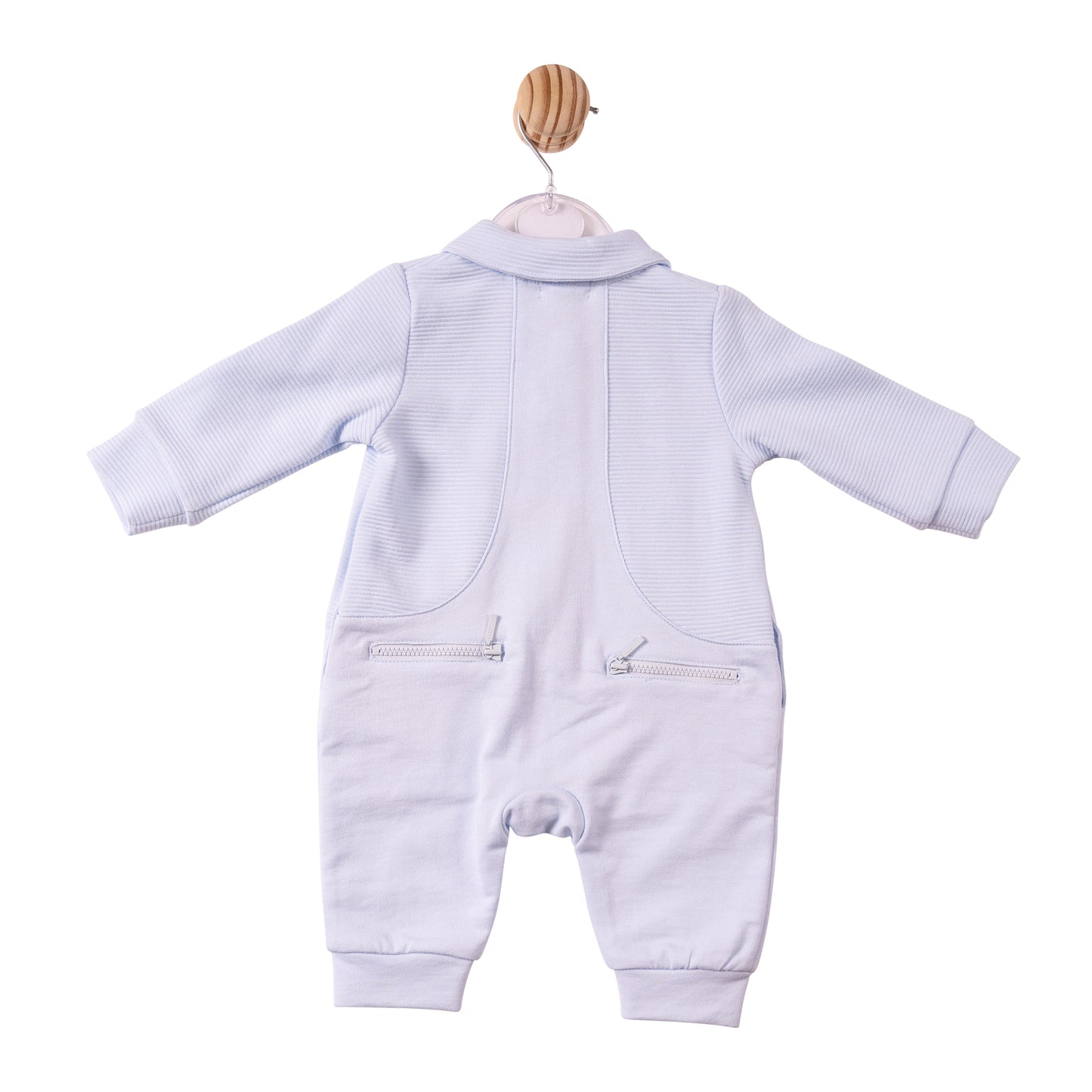 MB7367 - Romper - Blue- Ottoman Rib Jersey- Pre Order