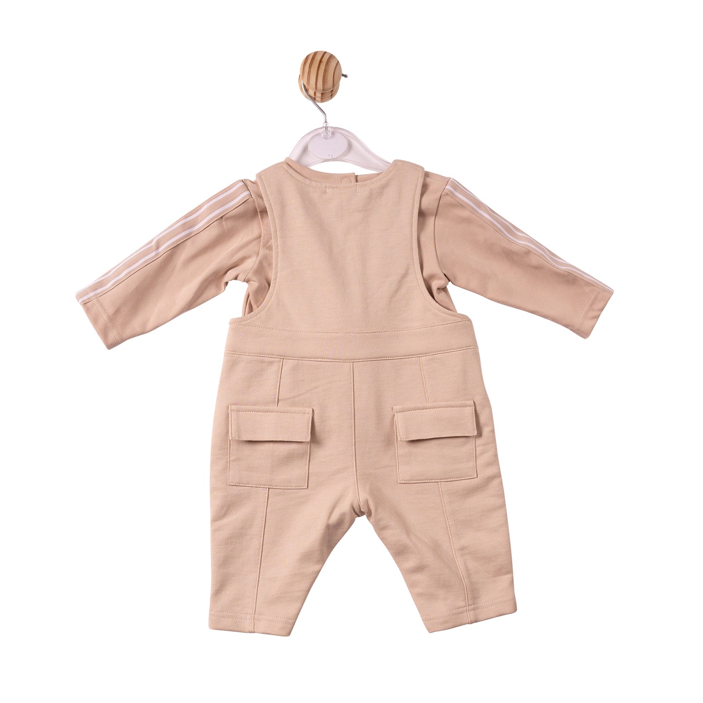 MB7411A - Top & Dungaree - Beige - Woven Tape - Pre Order