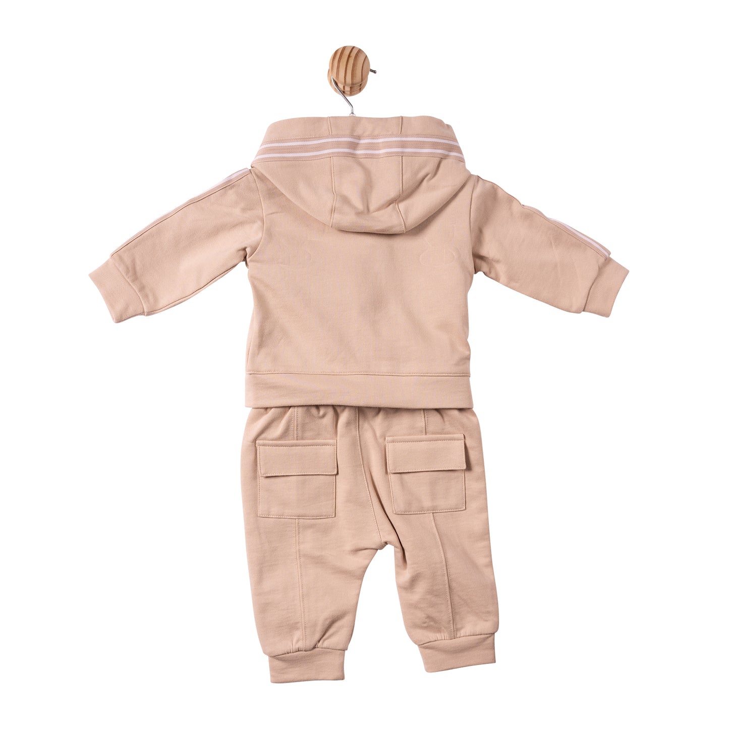 MB7414 - 3pc Jogset - Beige - Woven Tape - Pre Order