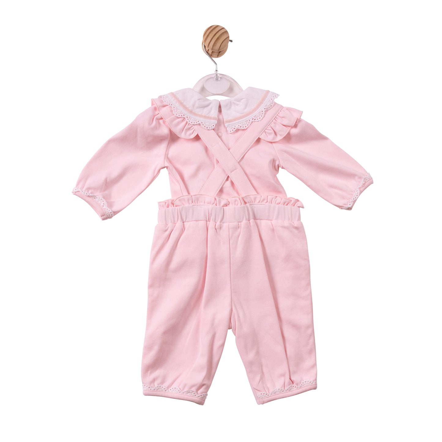 MB7433 - Top & Dungaree - Pink - Lace/Interlock - Pre Order