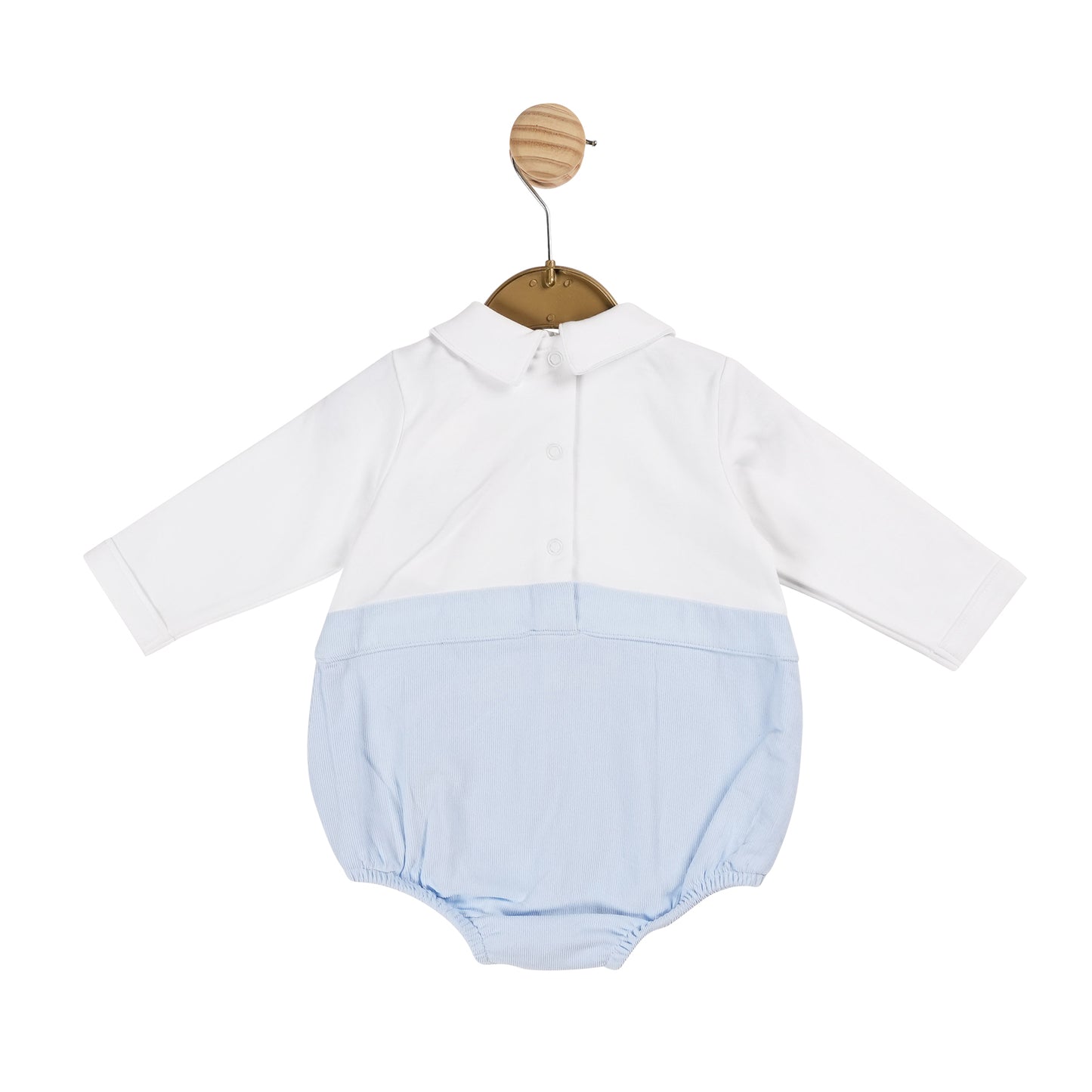 MB5994 | Short Leg Romper  - White/Blue - In stock