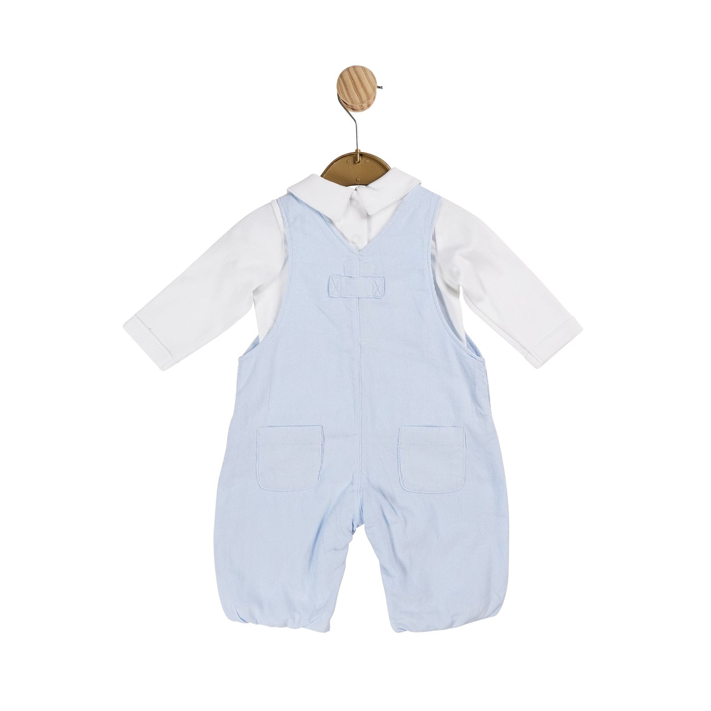 MB5997A | Top & Long Dungaree  - White/Blue - In stock