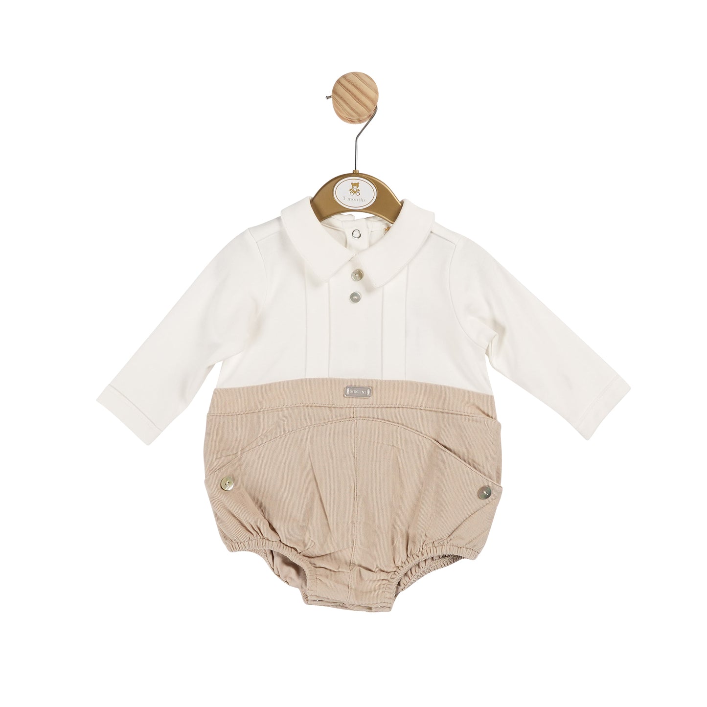 MB6001 | Short Leg Romper  - Ivory/Beige - In stock