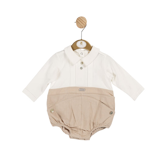 MB6001 | Short Leg Romper  - Ivory/Beige - In stock