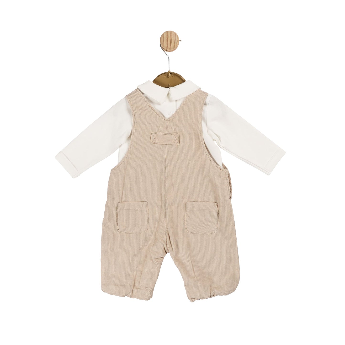 MB6004A | Top & Long Dungaree  - Ivory/Beige - In stock