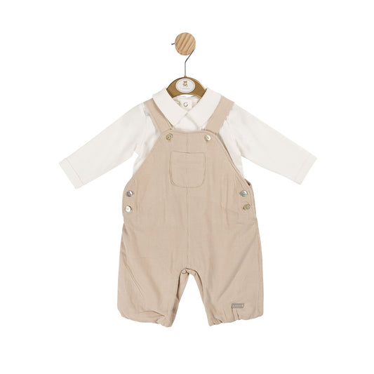 MB6004A | Top & Long Dungaree  - Ivory/Beige - In stock