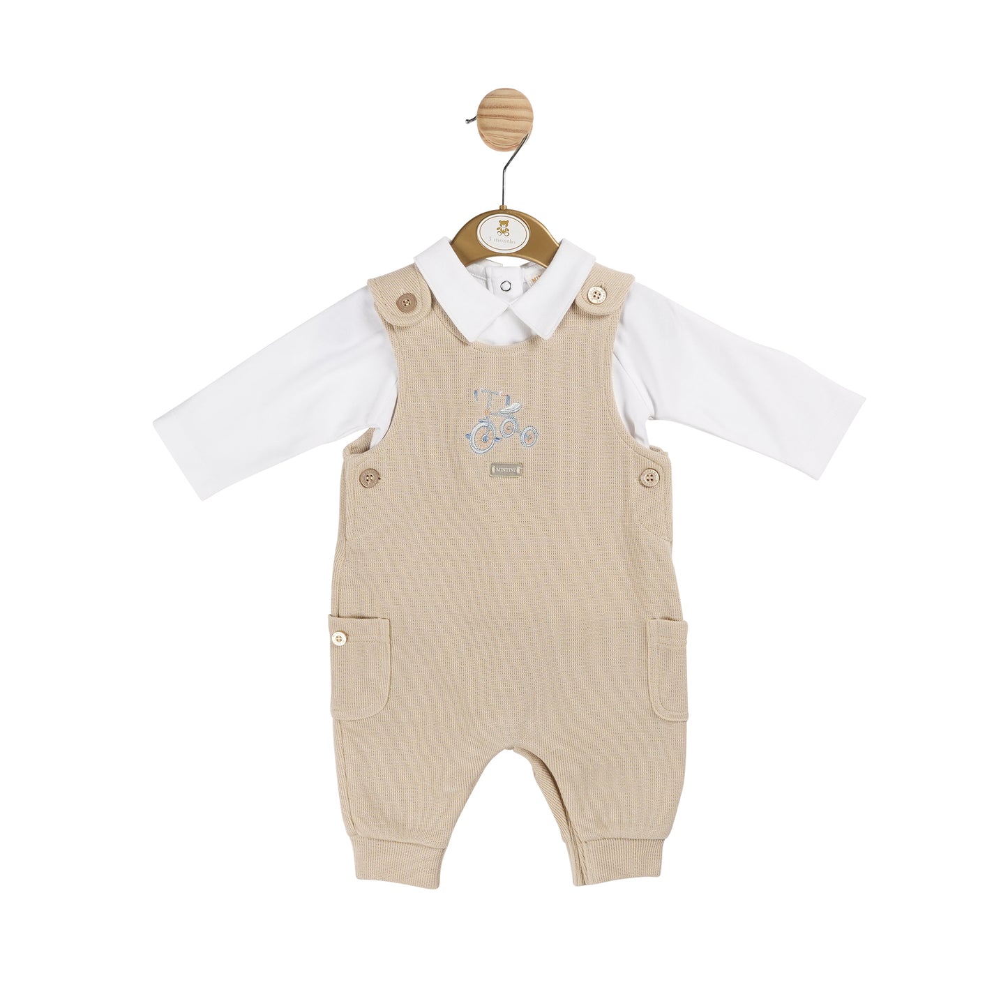 MB6018 | Top & Long Dungaree  - Beige - In stock