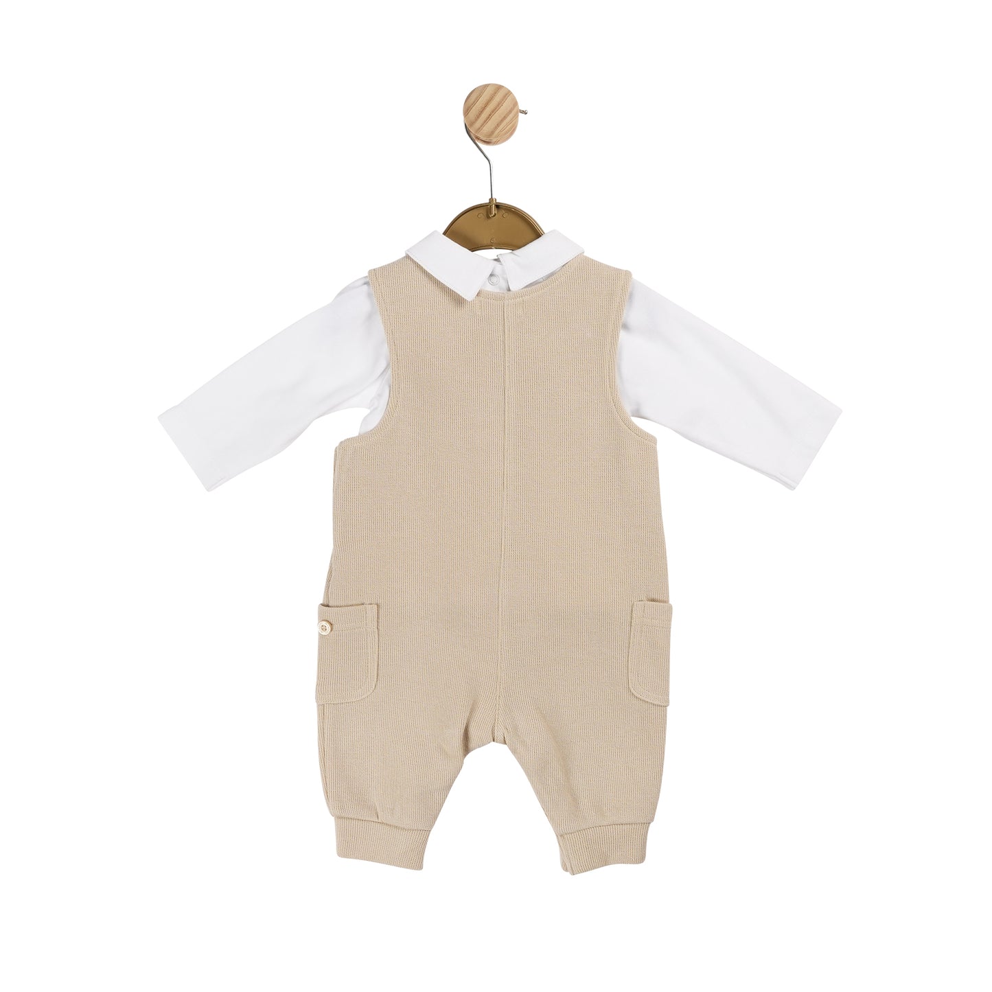 MB6018 | Top & Long Dungaree  - Beige - In stock