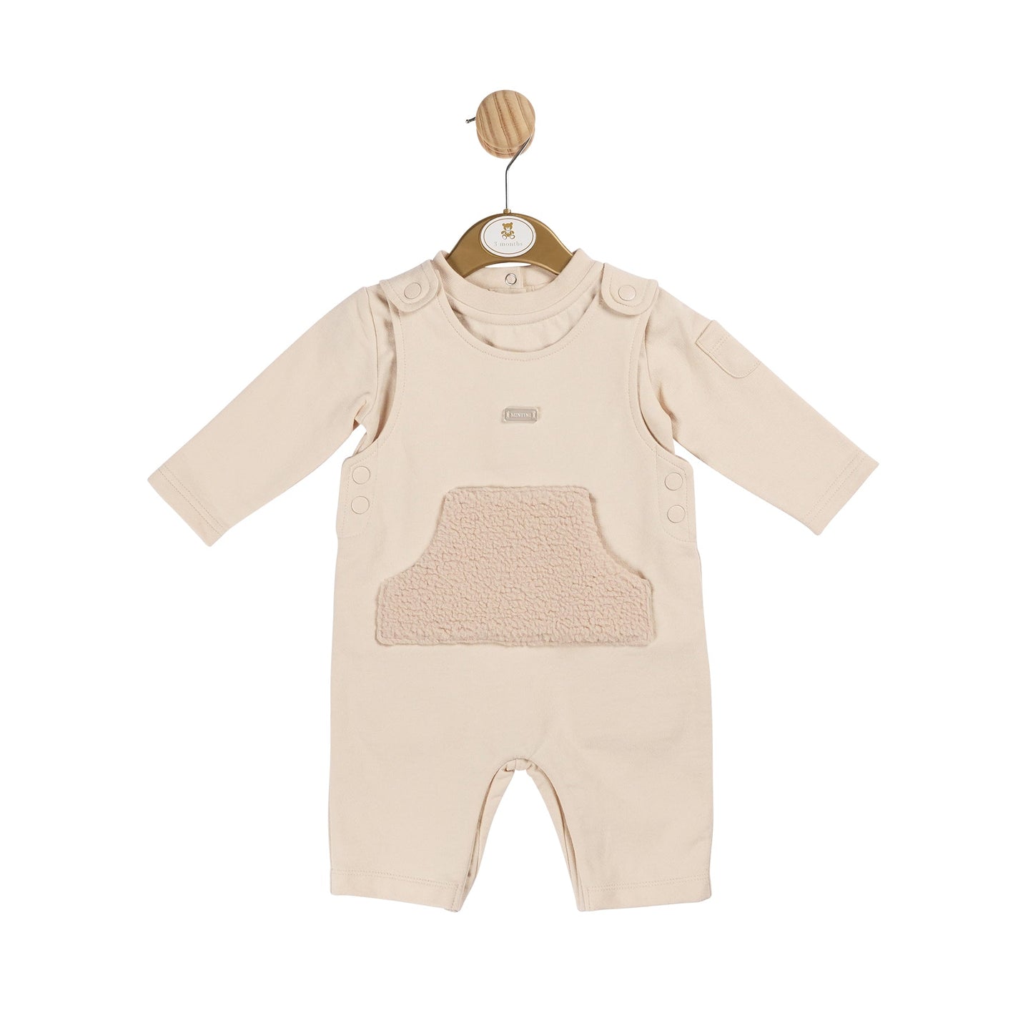 MB6033A | Top & Long Dungaree - Beige - In stock