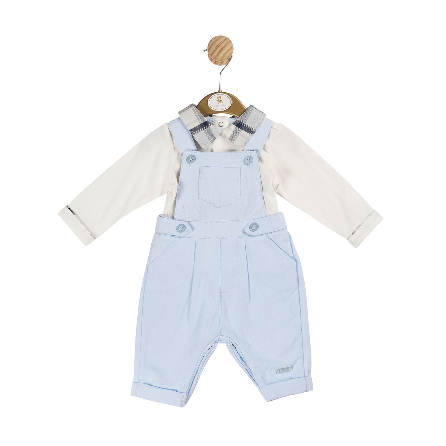 MB6040 | Top & Dungaree- Ivory/Blue  - In stock