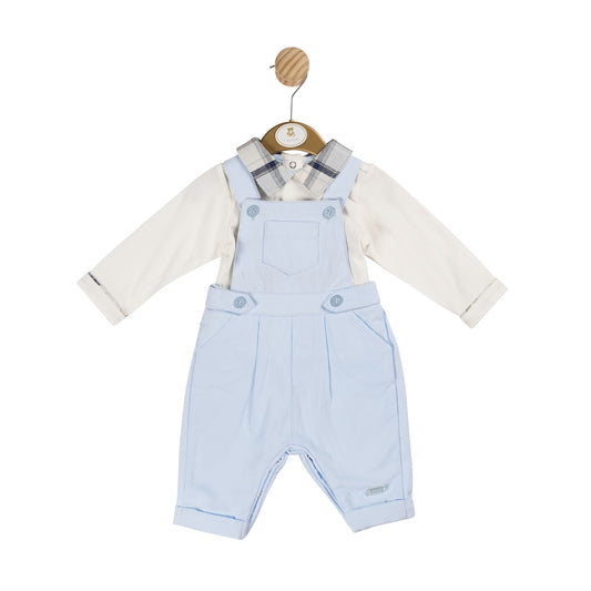 MB6040 | Top & Dungaree- Ivory/Blue  - In stock