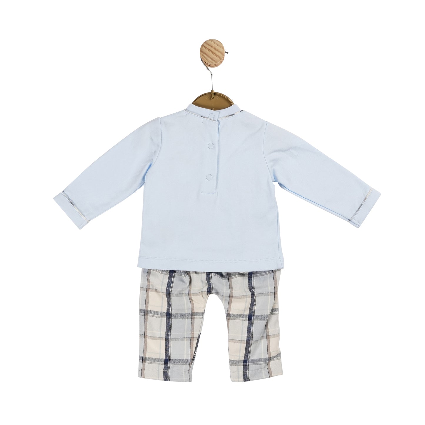 MB6042 | Top & Trouser- Ivory/Blue Check  - In stock