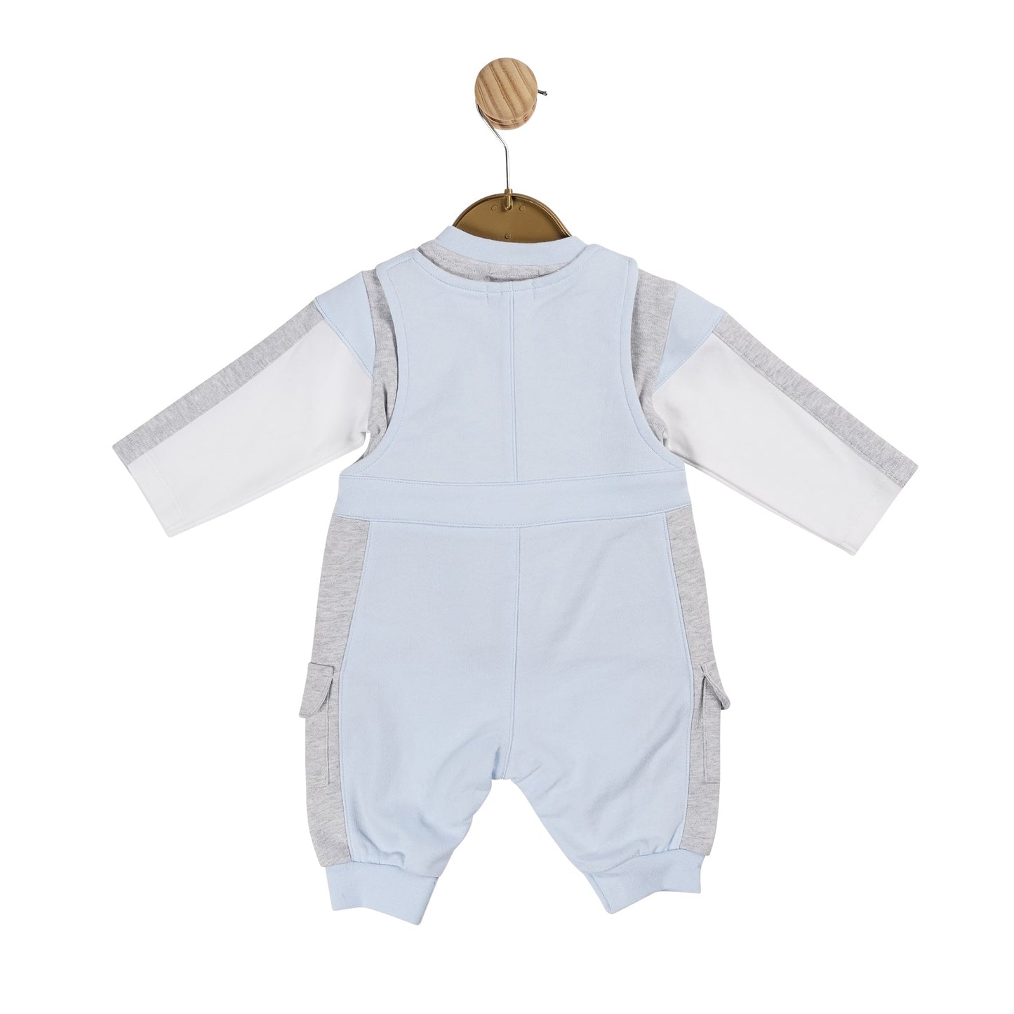 MB6055A | Top & Dungaree - Blue/Grey/White - In stock