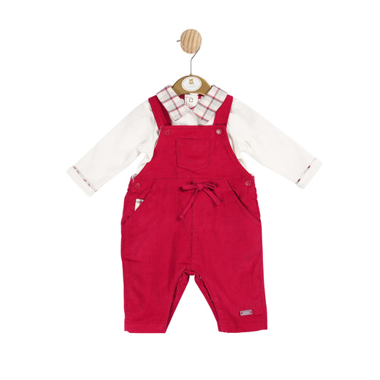 MB6073 | Top & Dungaree - Ivory/Red - In stock