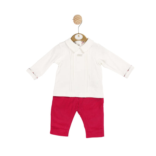 MB6074A | Top & Trouser - Ivory/Red - In stock