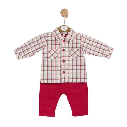 MB6075 | Shirt & Trouser- Check/Red - In stock