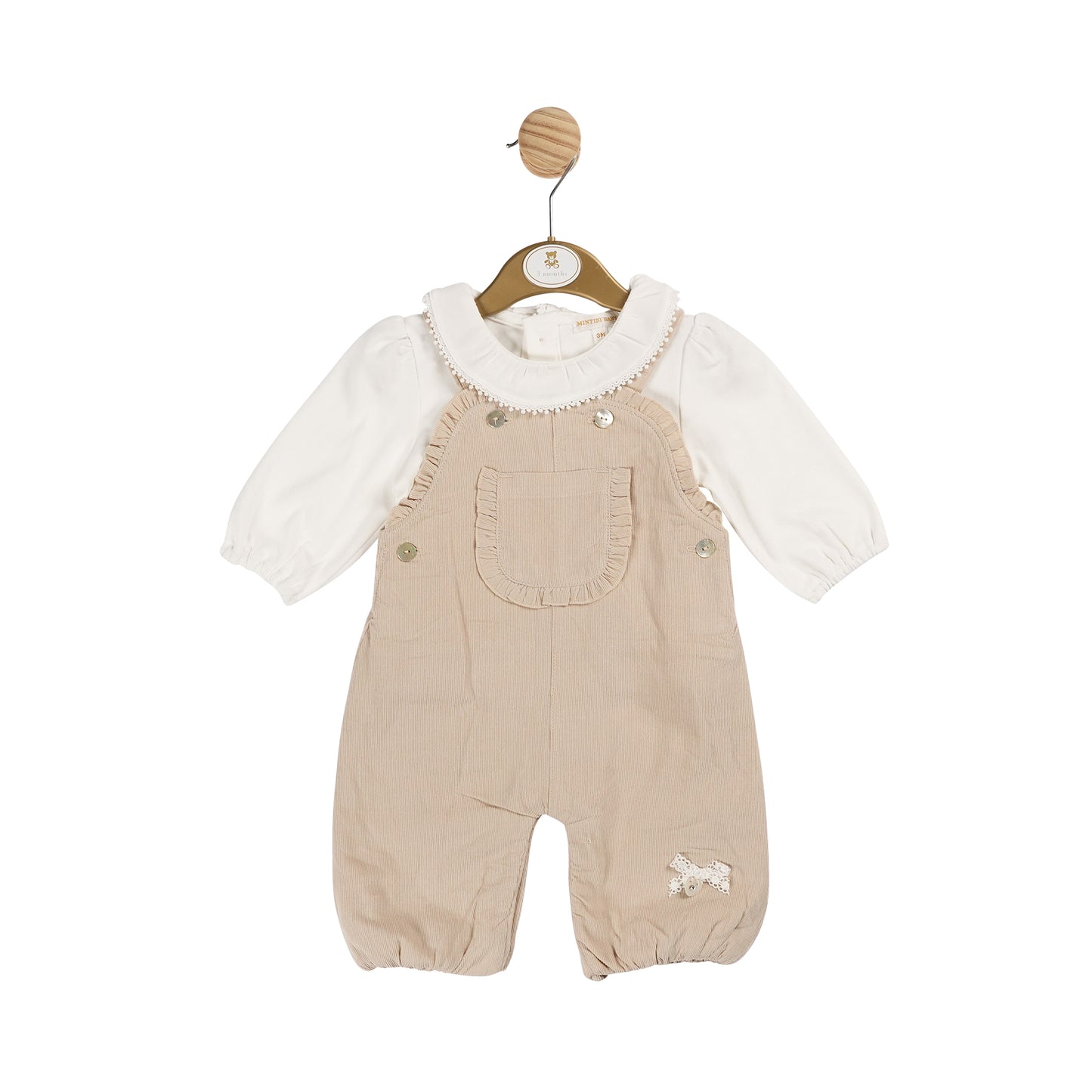 MB6114 | Top & Dungaree - Beige  - In stock