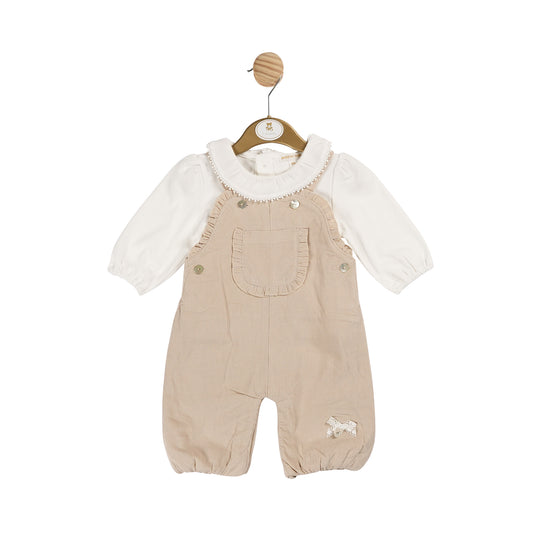 MB6114 | Top & Dungaree - Beige  - In stock