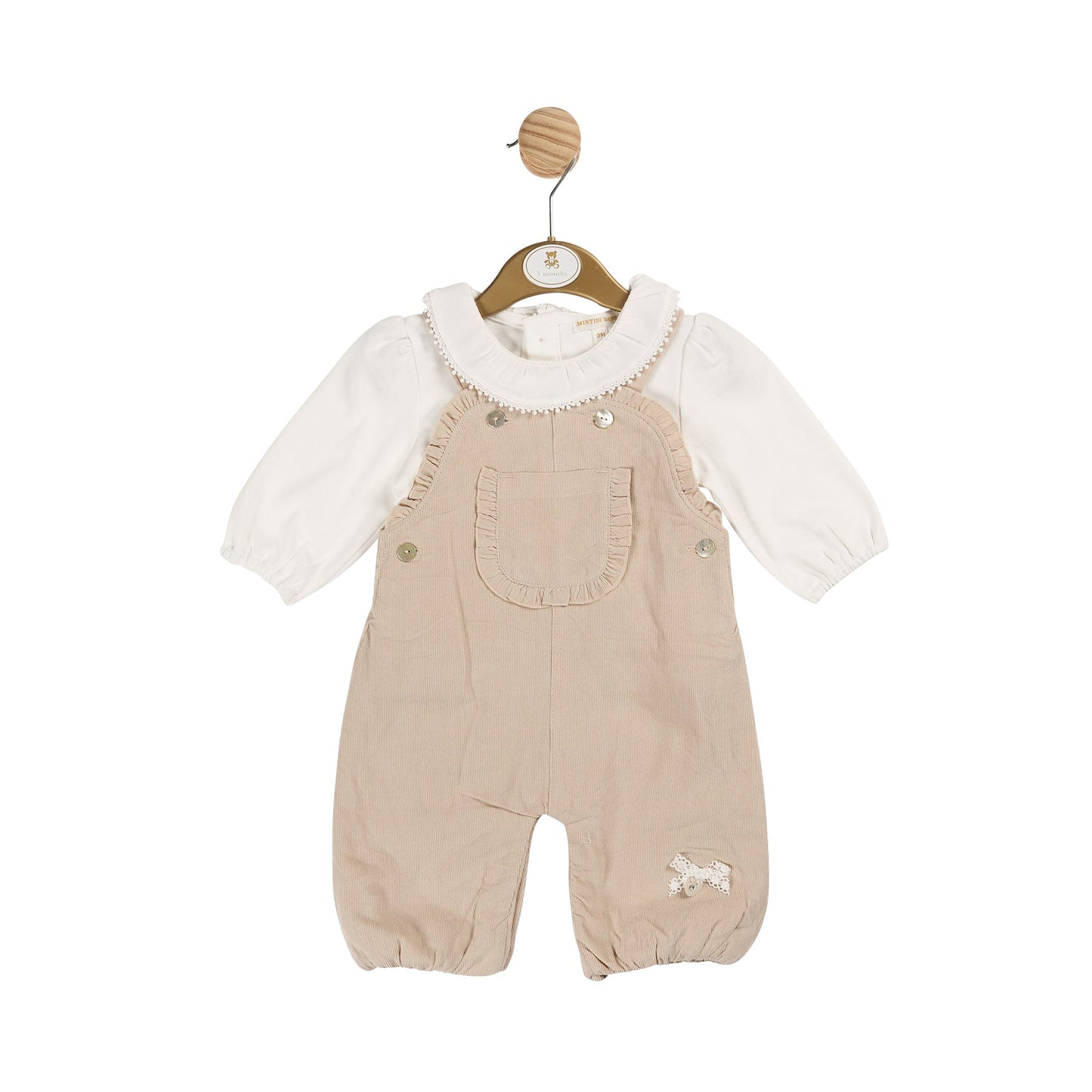 MB6114A | Top & Dungaree - Beige  - In stock