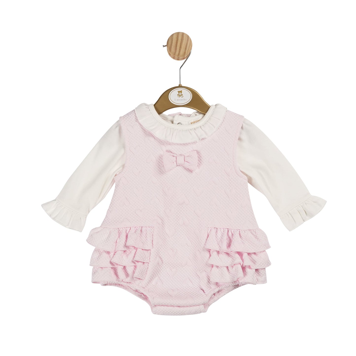 MB6139A | Top & Romper Dungaree - Pink - In stock