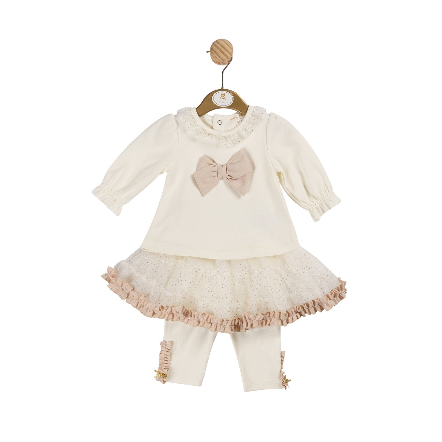 MB6185A | Top & Tutu Legging - Ivory/Gold - SOLD OUT