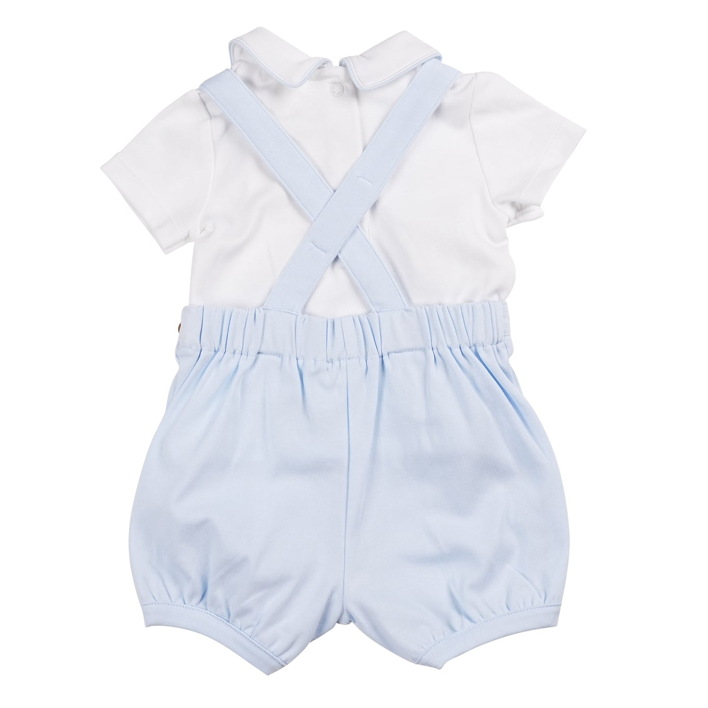 MB6242 | Top & Dungaree-White/Blue-In Stock