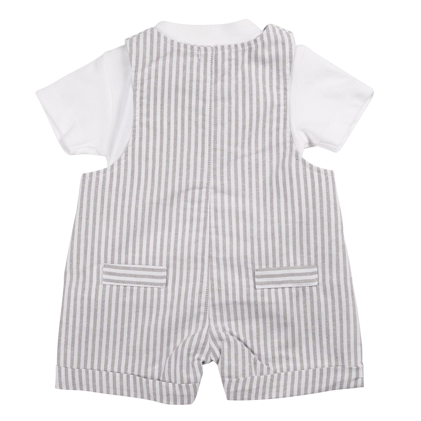 MB6313C | T-Shirt & Short Dungaree-White/Sage-In Stock