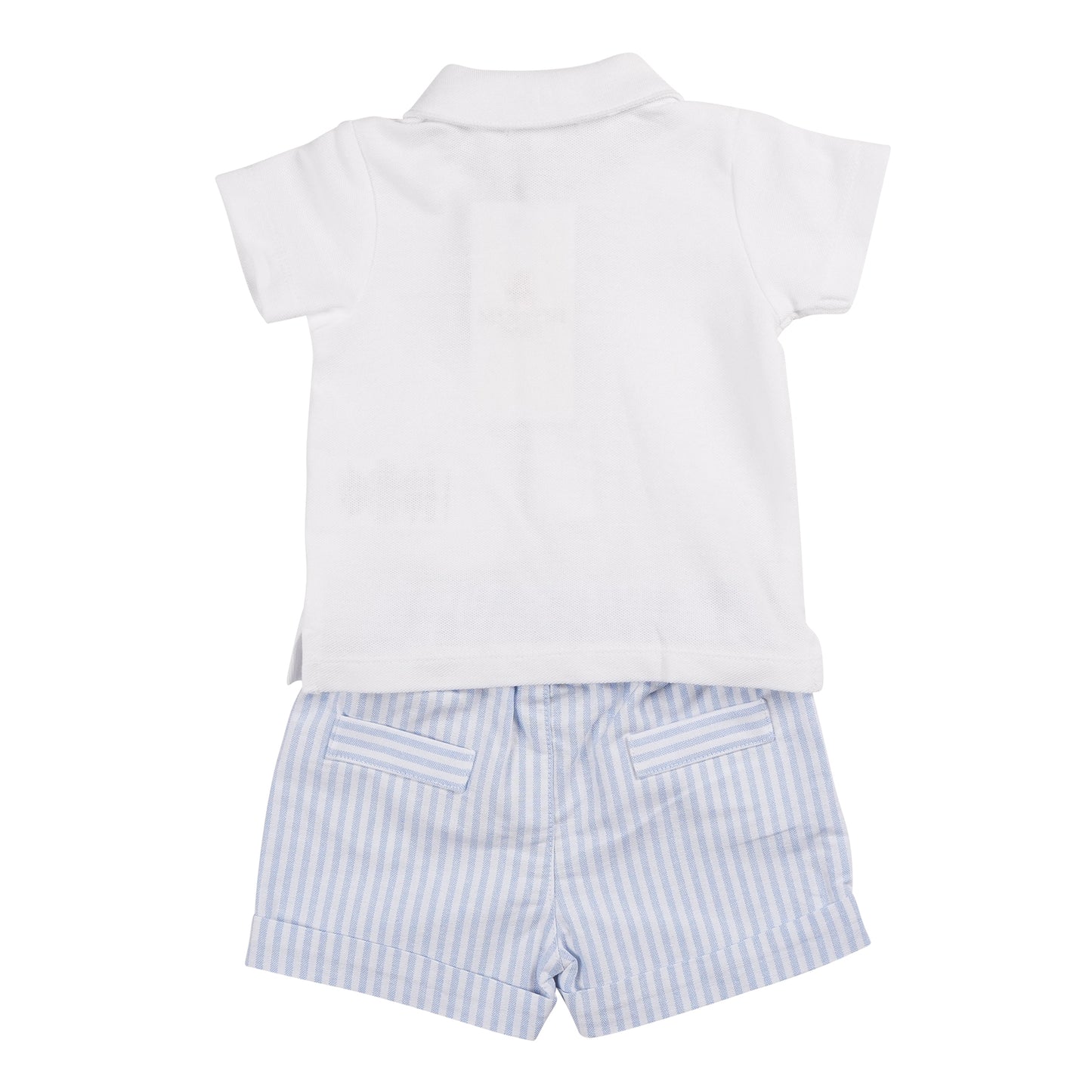 MB6316 | Polo Top & Short-White/Blue-In Stock