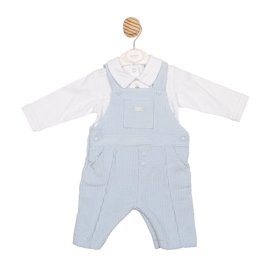 MB6564A | Top & Dungaree- White/ Blue- Preorder