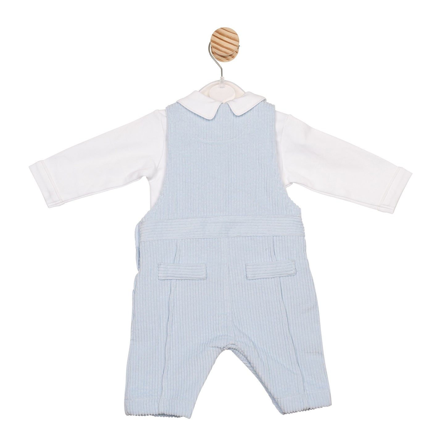 MB6564 | Top & Dungaree- White/ Blue- Preorder