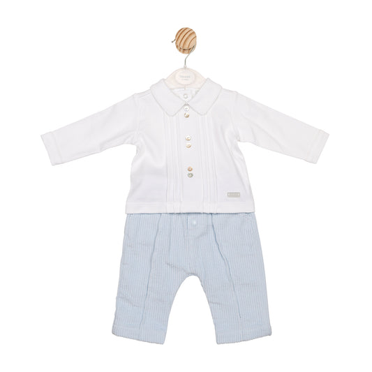 MB6565B | Top & Trouser- White/ Blue- Preoder