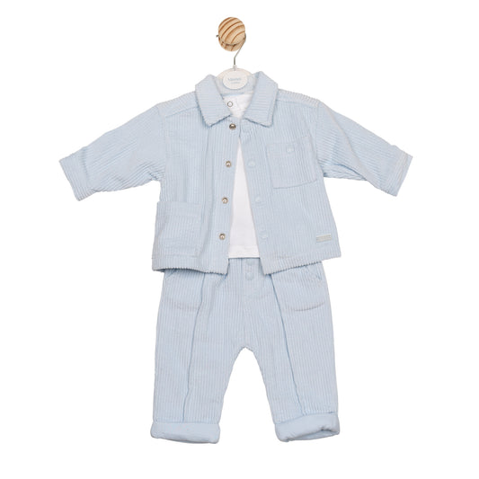 MB6566B | Top, Trouser & Shirt - White/ Blue- Preorder