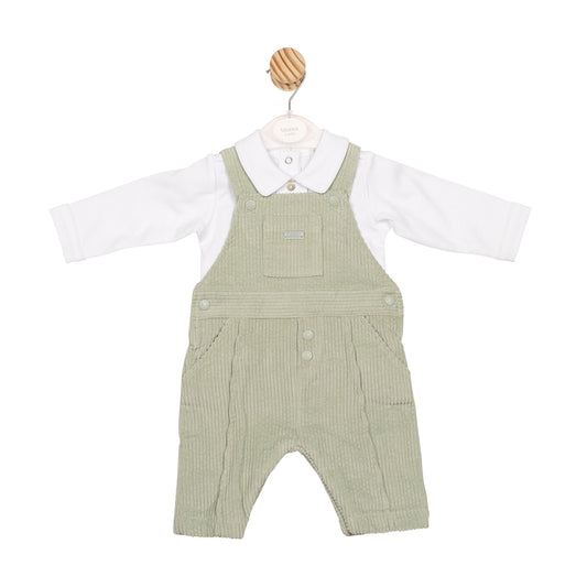 MB6570A | Top & Dungaree- White/ Sage- Preorder