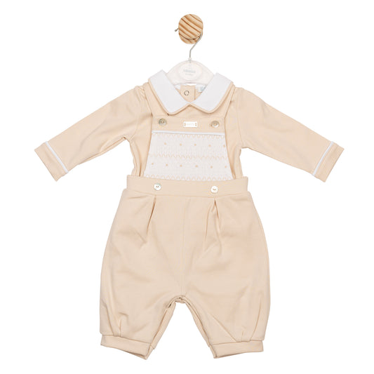 MB6583 | Top & Dungaree- Beige- In Stock