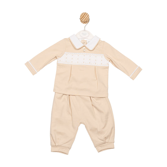MB6584 | Top & Trouser- Beige- In Stock