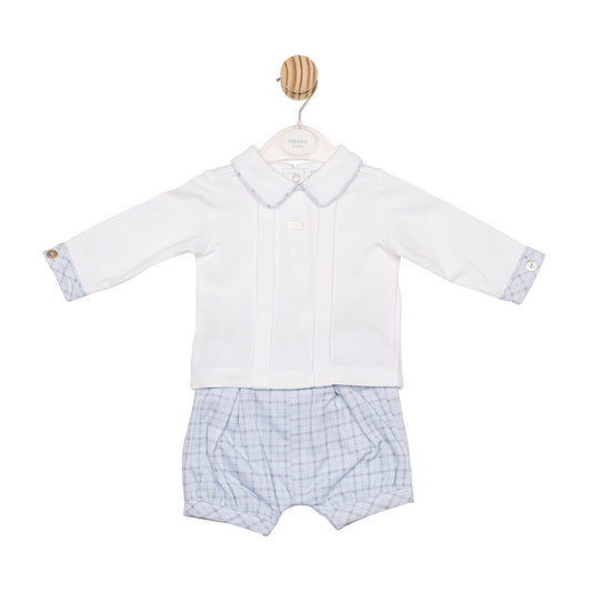 MB6590 | Top & Bloomer Short- White/ Blue- In Stock