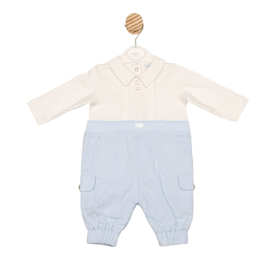 MB6612 | Romper - Ivory/Blue - Pre-Order