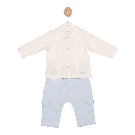 MB6615B | Top & Trouser - Ivory/Blue - Pre-Order