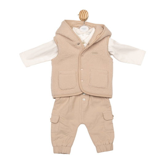MB6624B | 3 Pc Gilet Set - Ivory/Beige - Pre-Order