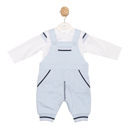 MB6653A | Top & Dungaree - Blue/White/Navy - Pre-order