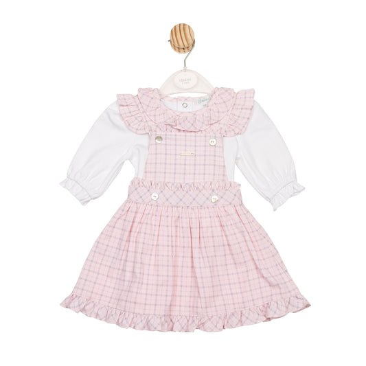 MB6732B | Top & Pinafore- White/ Pink- In Stock