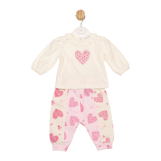 MB6790B | Top & Jogpant- Ivory/Pink- In Stock