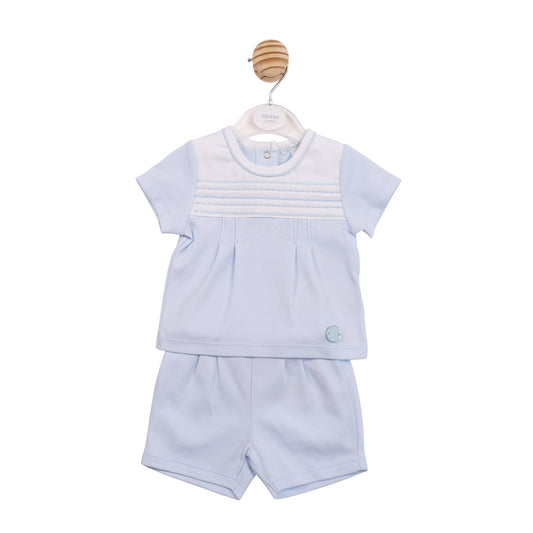 MB6884 - Top and Short - Blue Smocking