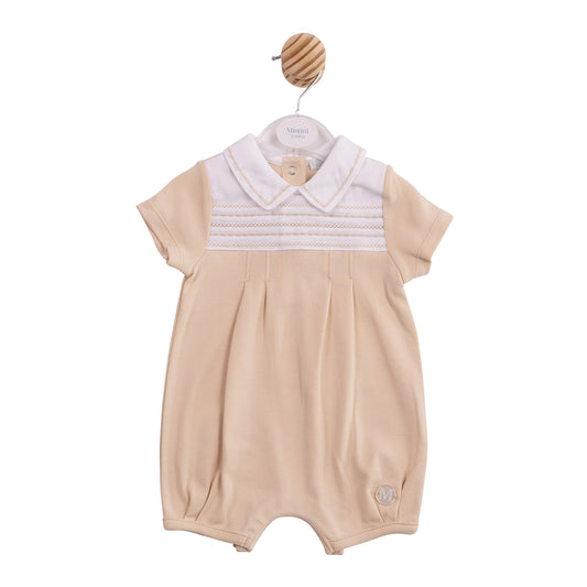 MB6887 - Romper - Beige Smocking
