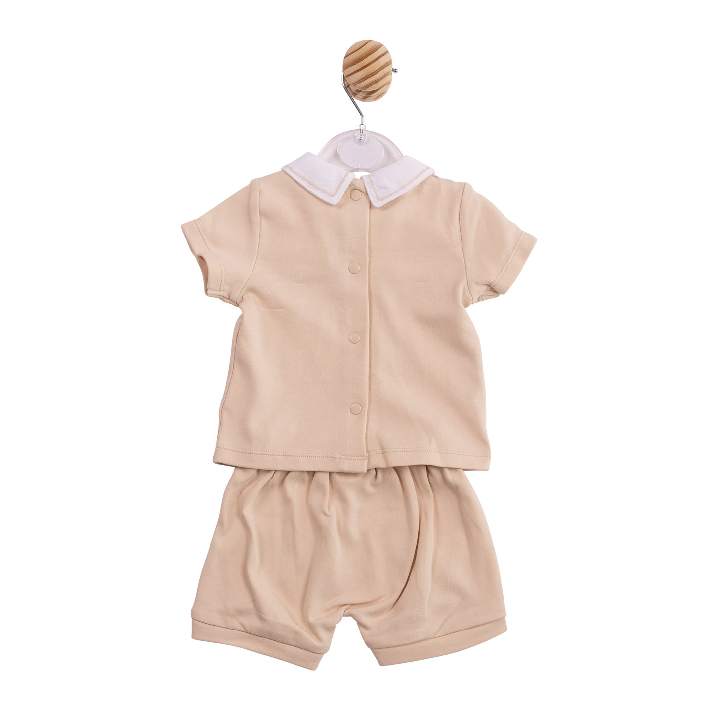 MB6888A - Top and Bloomer Short - Beige Smocking-In Stock