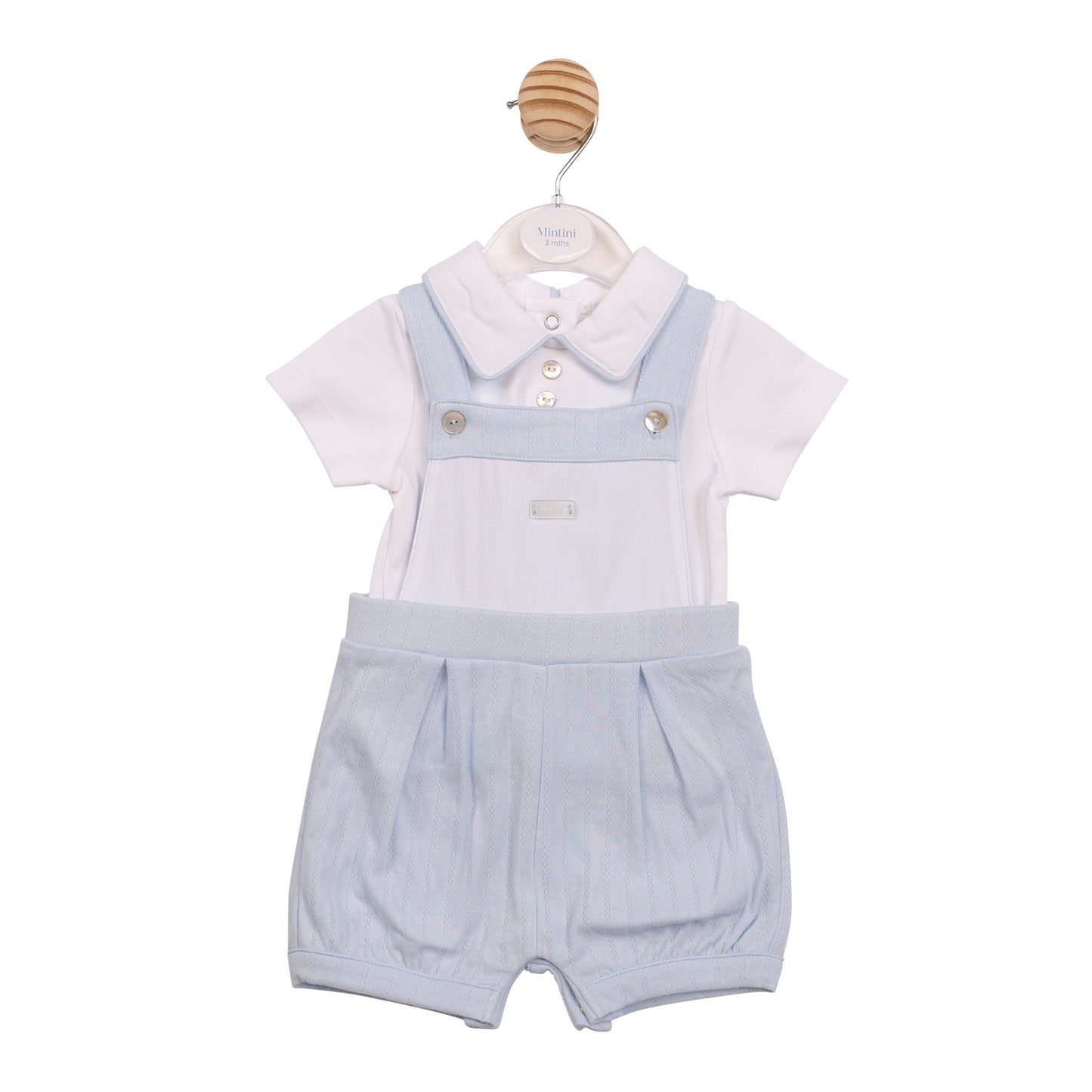 MB6893A - Top and Short - White Blue Jacquard-In Stock