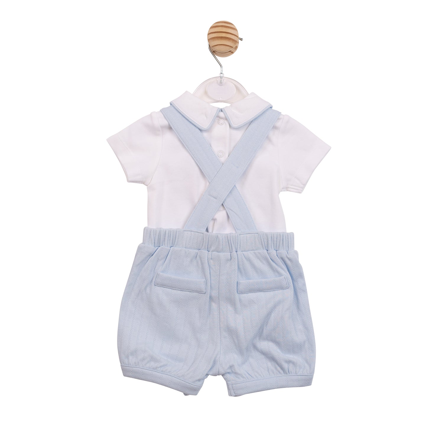 MB6893A - Top and Short - White Blue Jacquard-In Stock