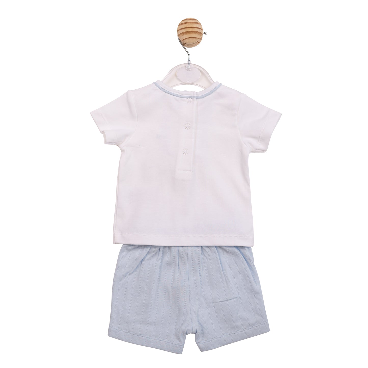 MB6895 - Top and Short - White Blue Jacquard-In Stock